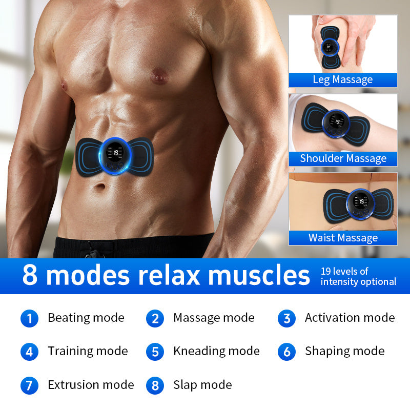 Load video: Mini Massage Patch Cervical Massager Shoulder And Neck Massager EMS Portable Pulse Smart Massage Patch 8 Modes 19 Gears